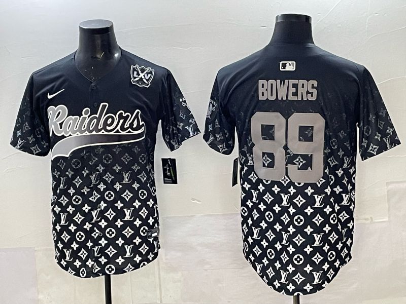 Men 2025 Nike Oakland Raiders #89 Bowers black Limited NFL Jersey 06